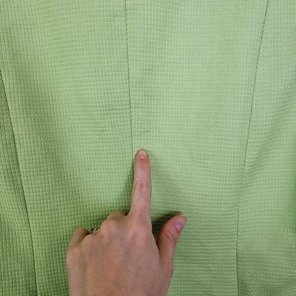 Womens Pendleton Mint Green Gold Button Front Blazer Jacket Cotton Size 14 - Picture 11 of 12